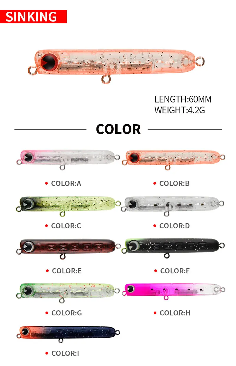 6cm 4.8g Yavaş Batan Kalem Şek - Fishing Lure Jerkbait incelemesi ve fiyatı